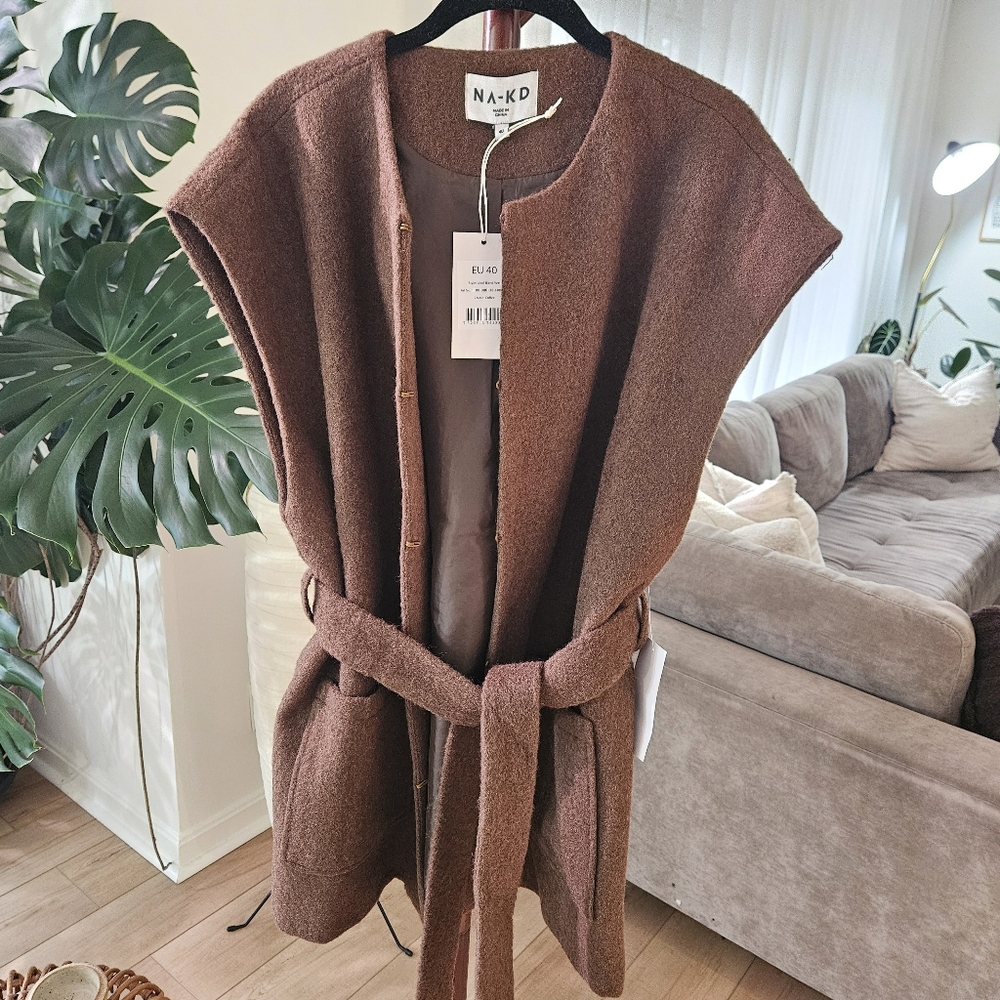 Brown Wool Blend Vest - Picture 6 of 7